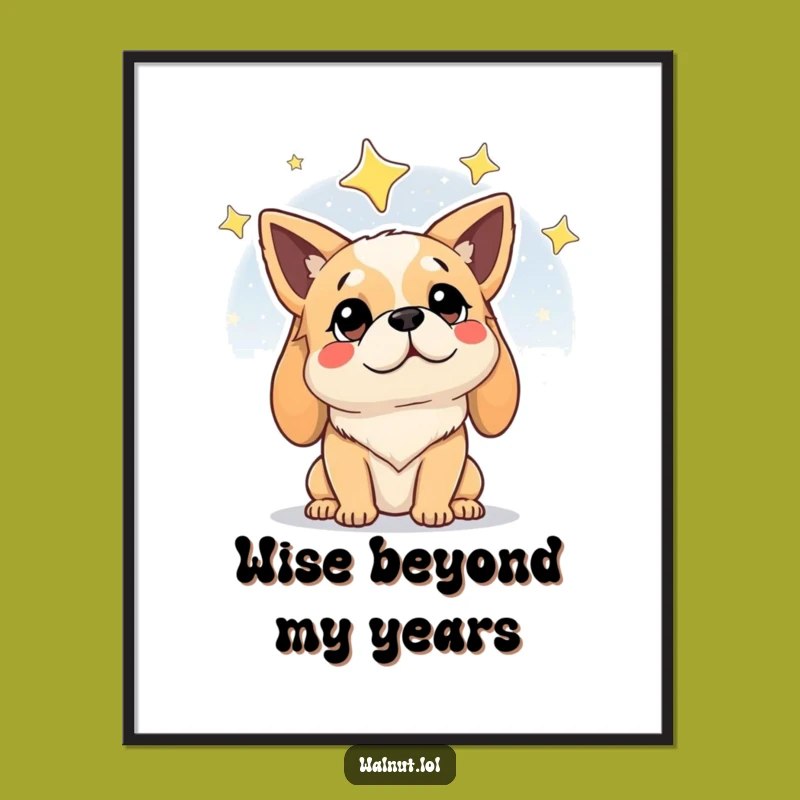 Funny Stargazer Dog Digital Art: Celestial Wisdom for Your Walls