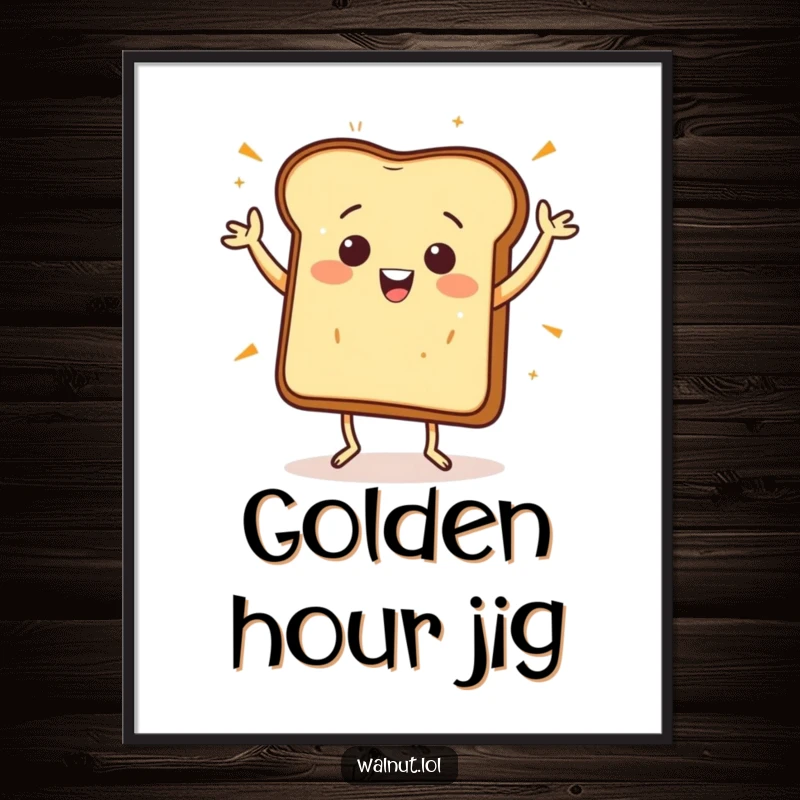 Funny Digital Art: A happy piece of toast performs a jig, capturing pure, warm, humorous breakfast joy.