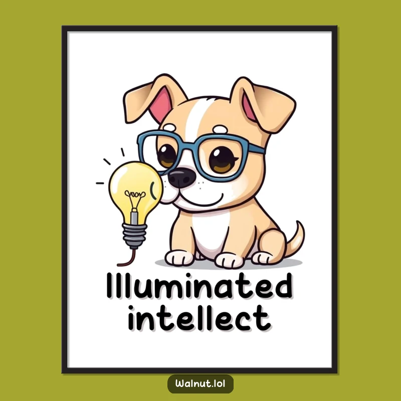 Funny Smart Dog Digital Art Print: Decorate with Brilliance using this Intellectual Art