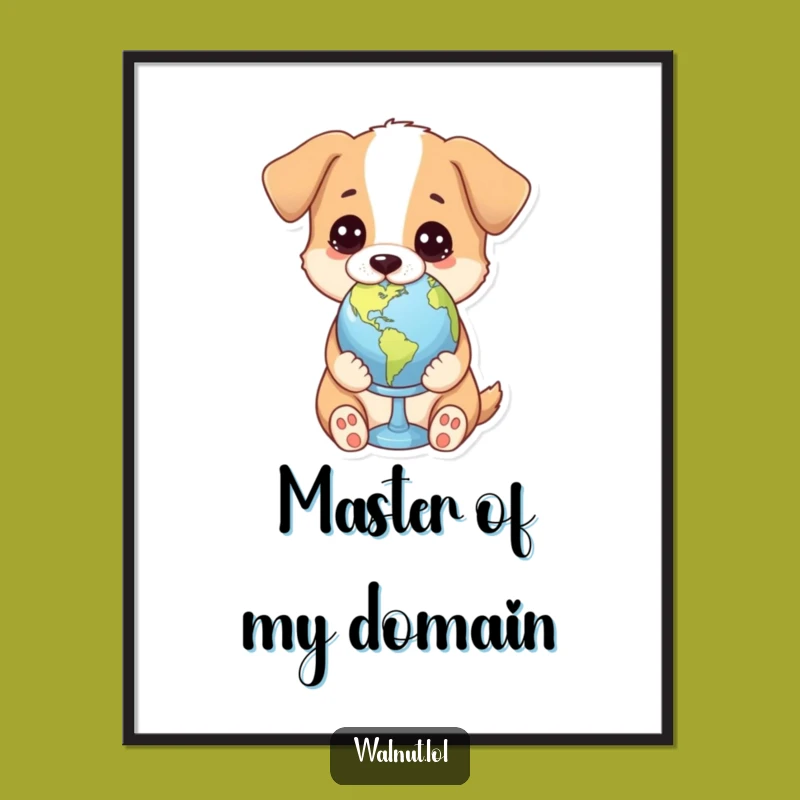 Funny Worldly Dog Digital Art: Global Perspective for Your Walls