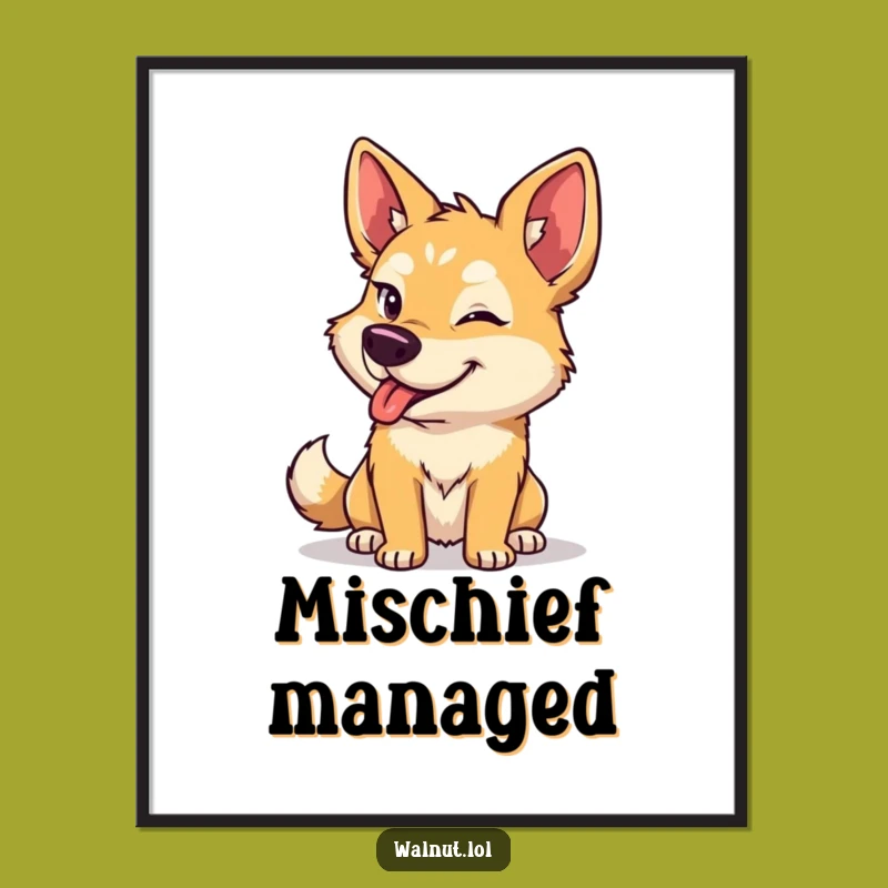 Funny Dog Wink Digital Art: Instant Charm, Perfect Decor Gift!