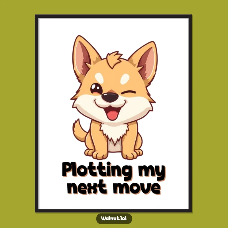 Funny Mischievous Dog Digital Art Print: Decorate with Playfulness using this Cheeky Art