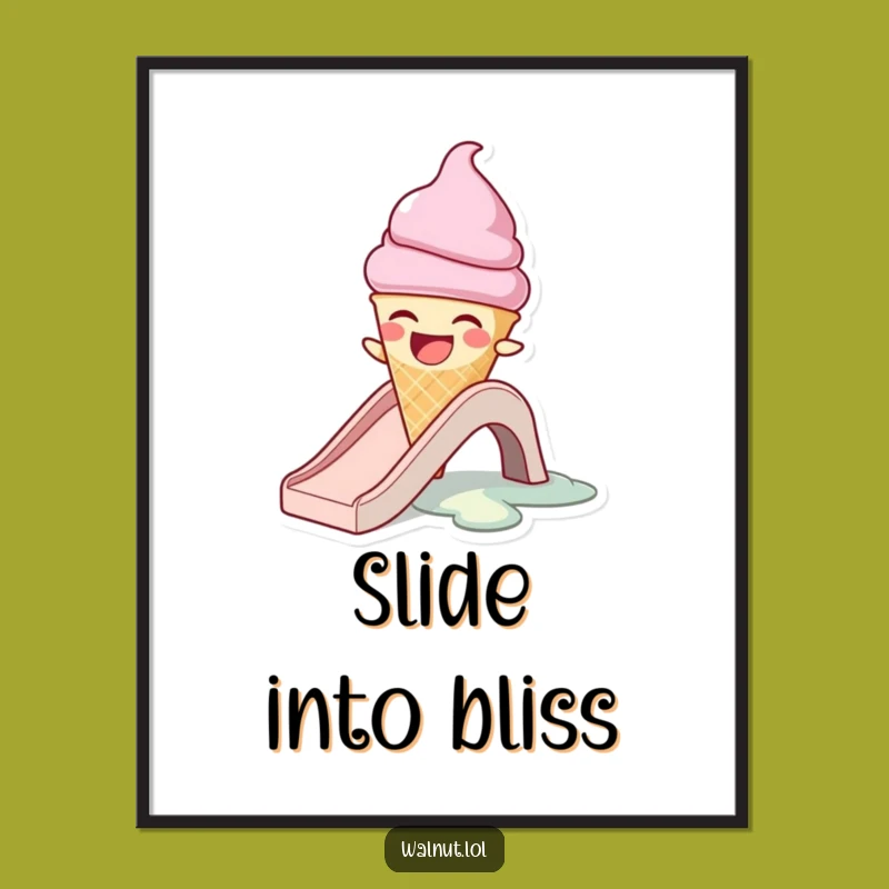 Funny Melting Ice Cream Cone Digital Art - Hilarious Instant Decor Download!