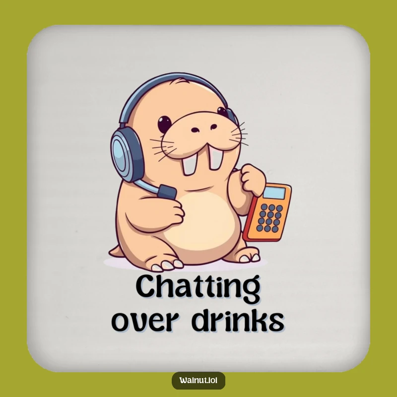 Funny Walrus Customer Service Drink Coaster: Protect Surfaces with Hilarious Style