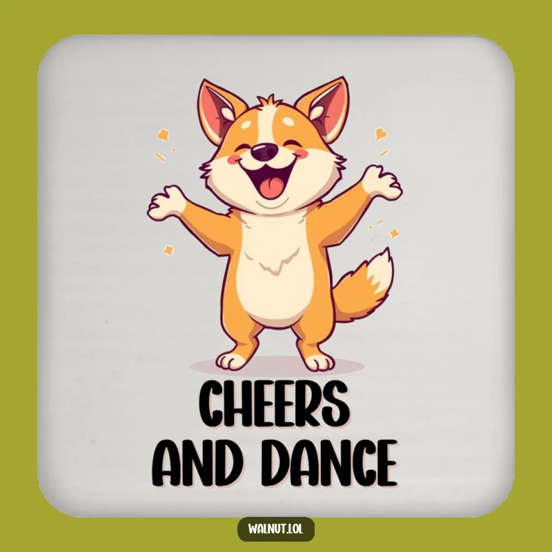 Set of Funny Happy Dancer Coasters, Protect Surfaces with Joy, Great Funny Gift