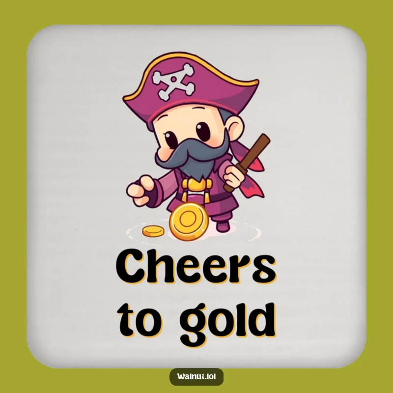 Funny Pirate Gold Coin Coaster: Protect Surfaces with Treasure Style, Cute Funny Gift