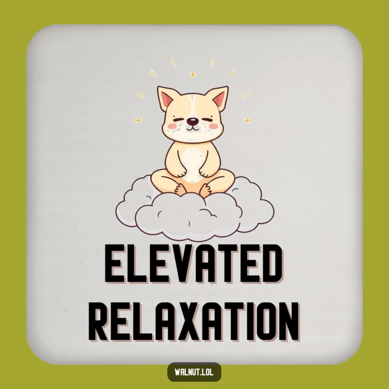 Funny Dog Cloud Meditation Coaster: Protect Surfaces with Peaceful Humor