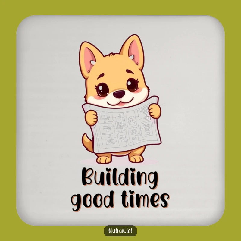 Funny Blueprint Dog Coaster: Protect Surfaces with Genius - Hilarious Architect Decor Gift