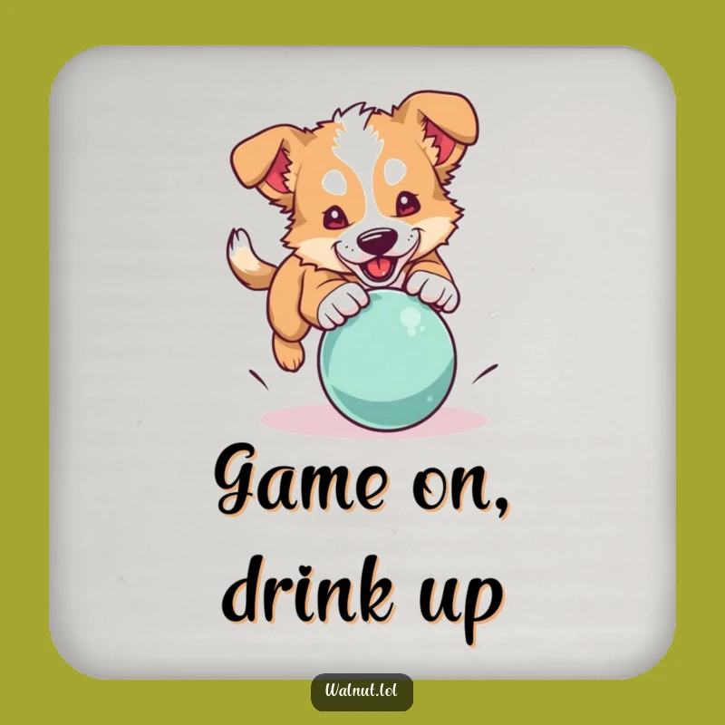 Funny Dog Pouncing Ball Coasters: Protect Surfaces with Playful Style