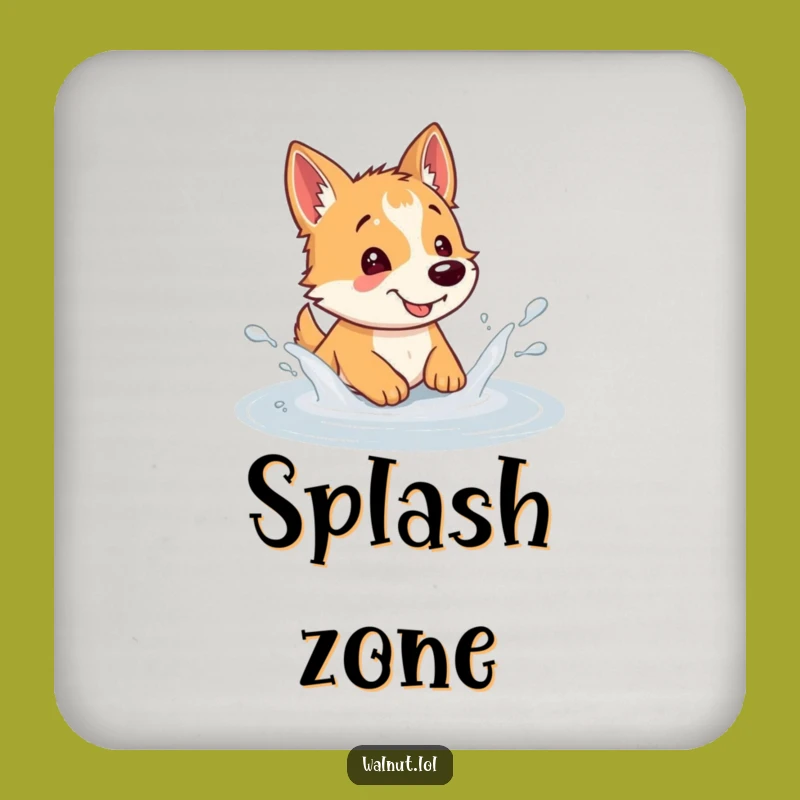 Funny Dog Puddle Splash Coaster: Protect Surfaces with Humor, Gift!