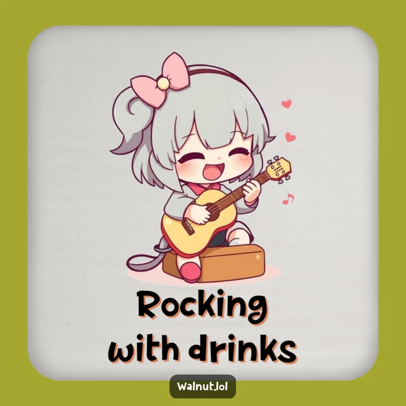 Funny Guitar Music Coaster: Protect Surfaces with This Character Design