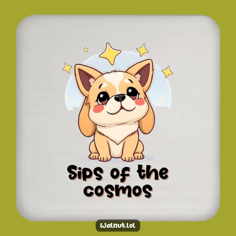Funny Star Dog Coaster: Protect Your Table with Cosmic Charm Gift