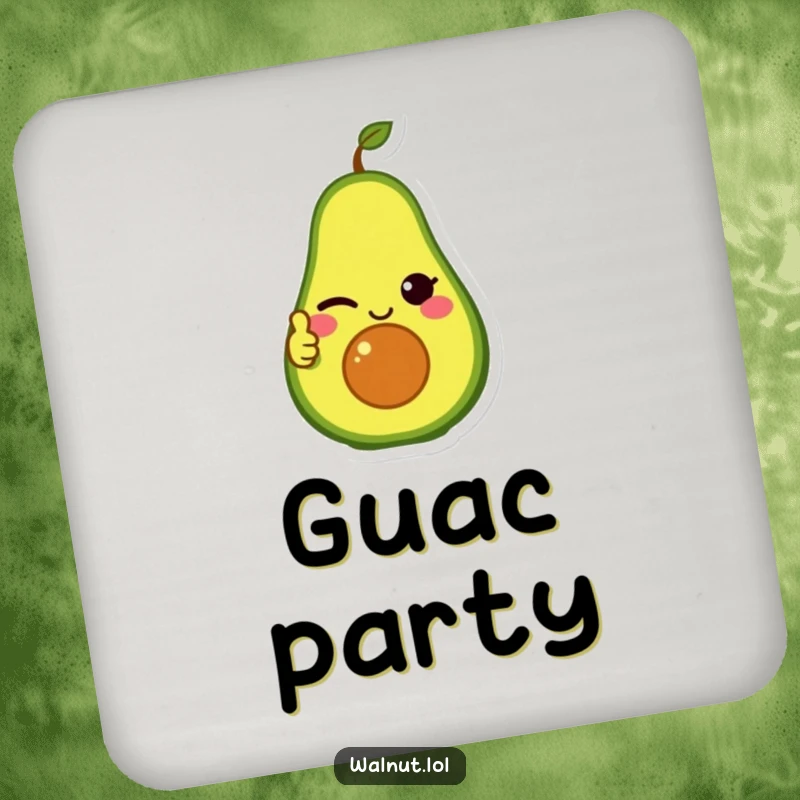 Funny Coaster: A winking avocado character gives a thumbs up, offering healthy protection and a humorous touch to tabletops.