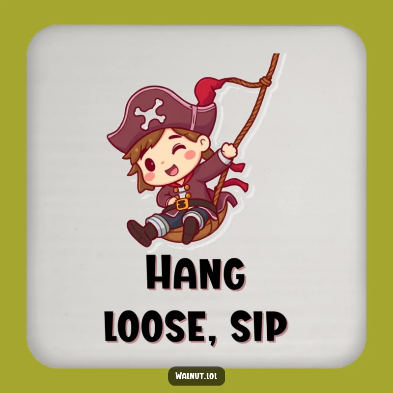 Funny Pirate Rope Slide Coaster - Action Drink Base, Great Funny Gift