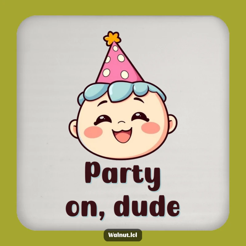 Funny Party Coaster Set: Character Art, Humorous Table Protection Gift