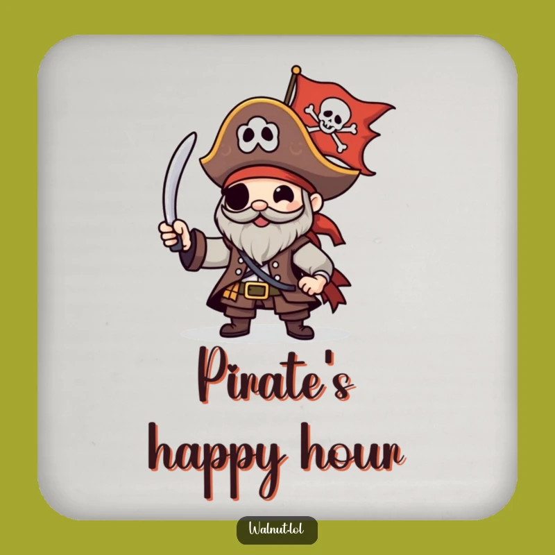 Funny Pirate Jolly Roger Coaster: Protect Surfaces with Pirate Style, Cute Funny Gift