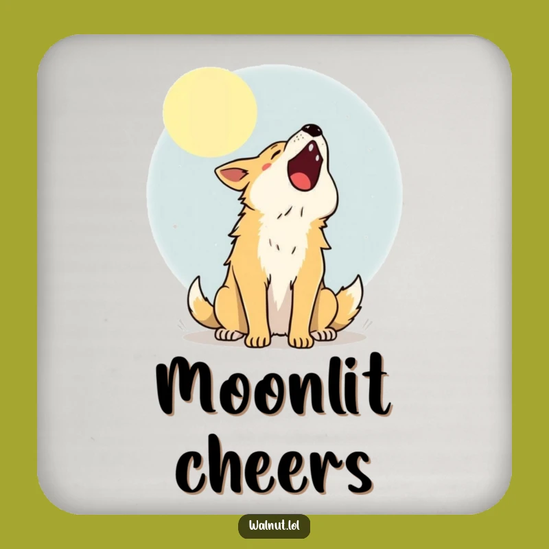 Set of Funny Moon Howler Coasters, Protect Surfaces with Night Charm, Great Funny Gift
