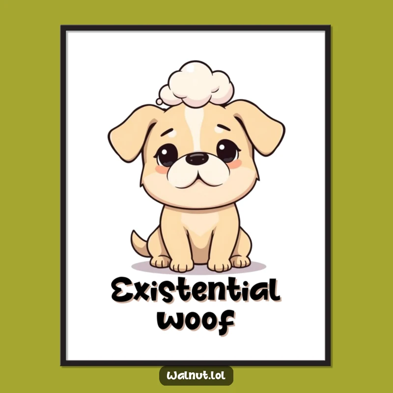 Funny Dog Deep Thought Poster: Philosophical Canine Wall Art for a Laugh
