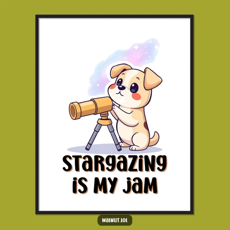 Funny Canine Cosmos Poster: Galactic Dog Art, Unique Funny Gift for Star Gazers