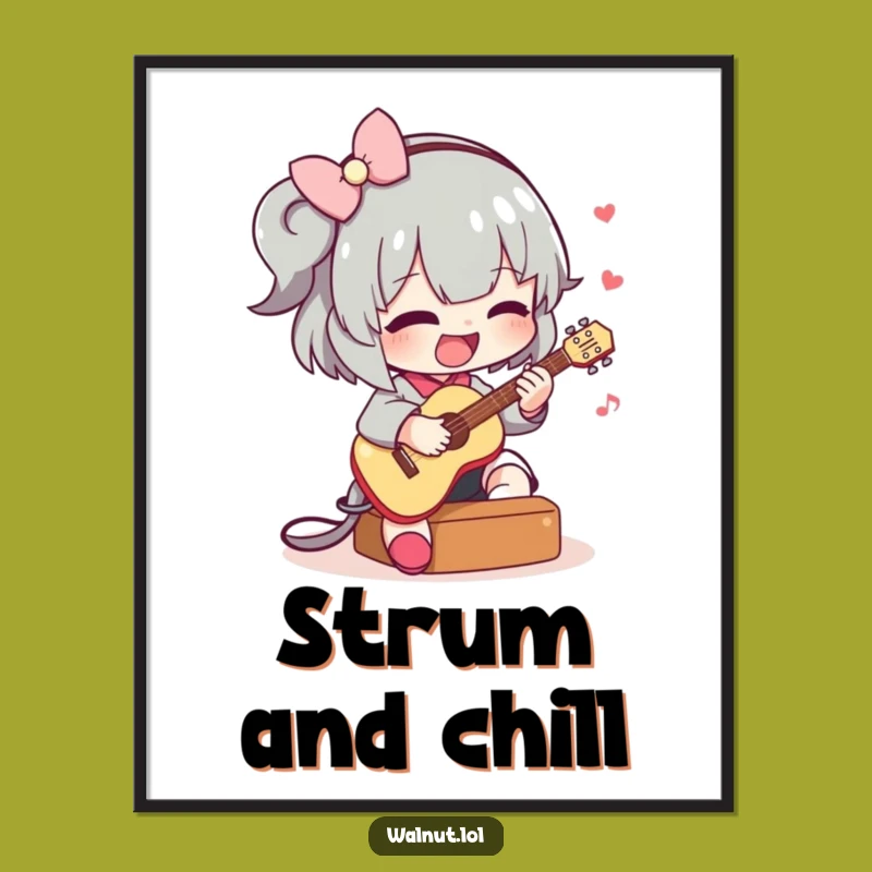 Funny Guitarist Art Poster: Charming Character Playing Music, Perfect Wall Decor Gift