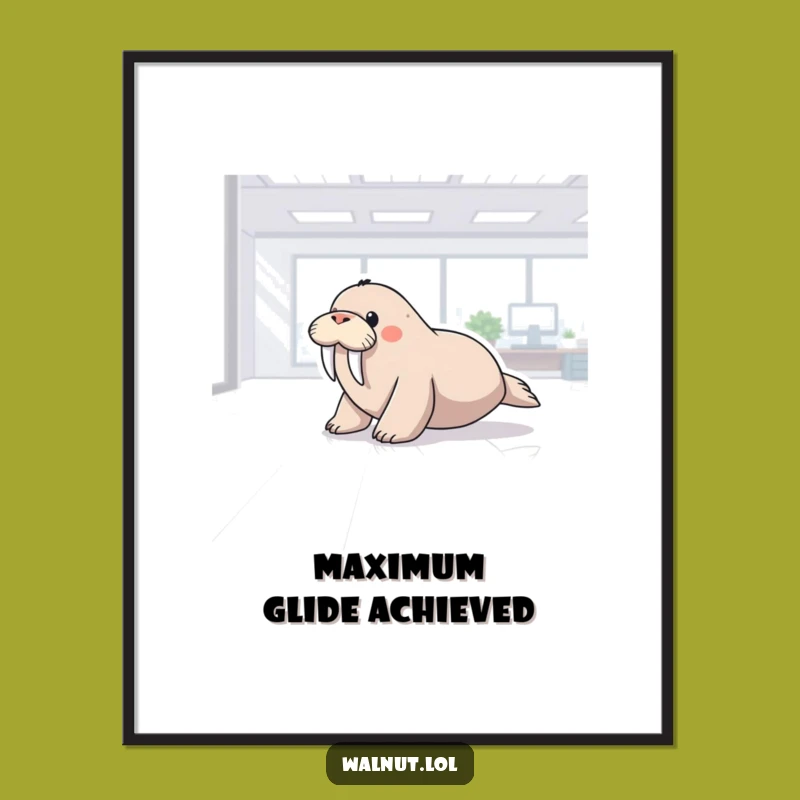 Funny Office Walrus Poster: Decorate Your Space with Hilarious Workplace Antics