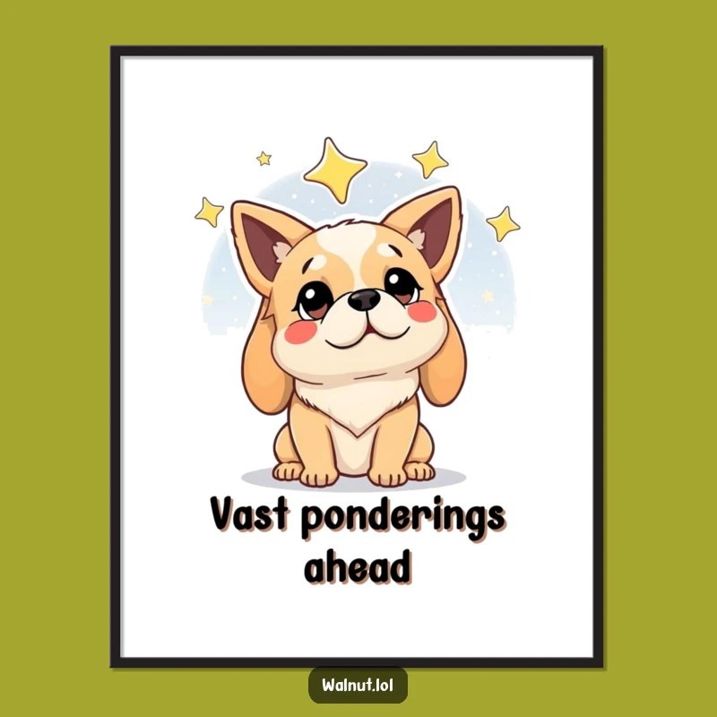 Funny Starry Dog Poster: Inspirational Wall Art Gift for Dreamers