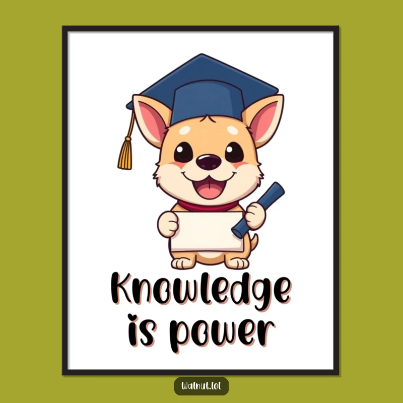 Funny Grad Dog Poster: Decorate with Achievement using this Celebratory Character Art