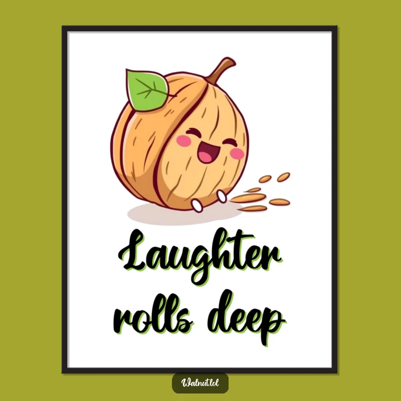 Funny Rolling Walnut Poster - Hilarious Descent Wall Art Gift