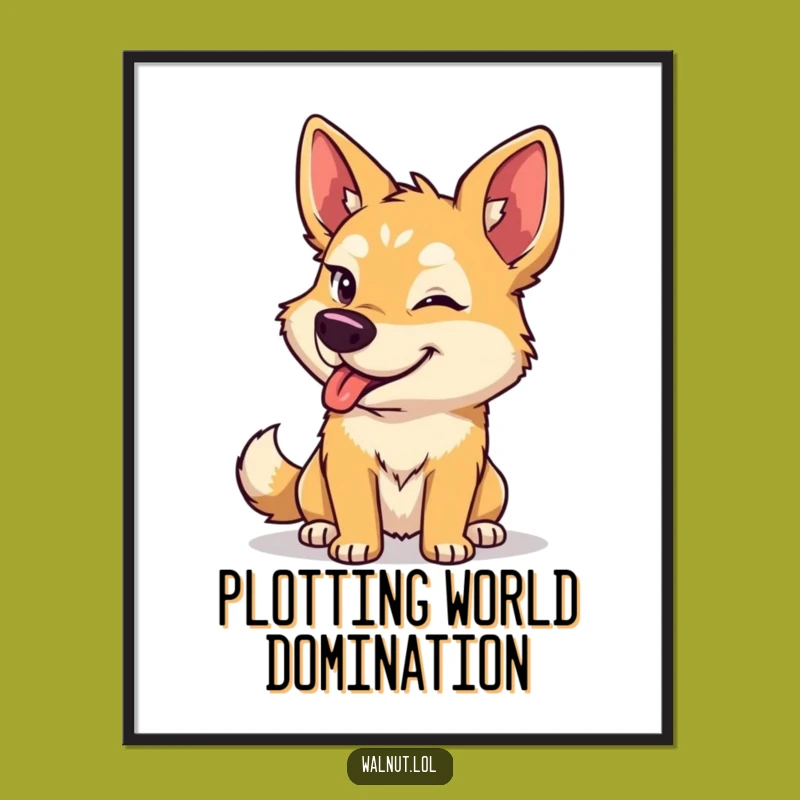 Funny Dog Wink Poster: Cheeky Decor, Perfect Humor Gift!