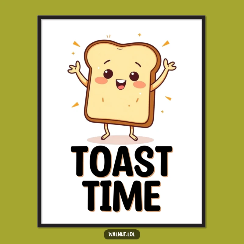 Funny Toast Jig Poster - Cheerful Food Art, Unique Funny Gift