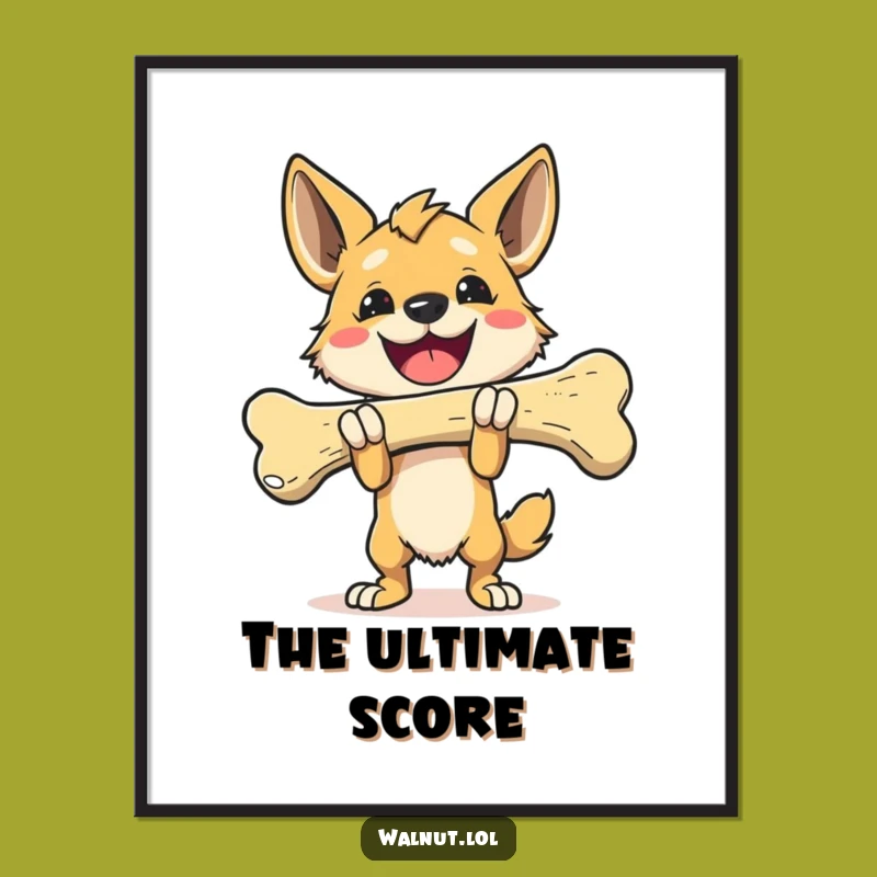 Vibrant Funny Bone Winner Poster, Celebrate Success Art, Great Funny Gift