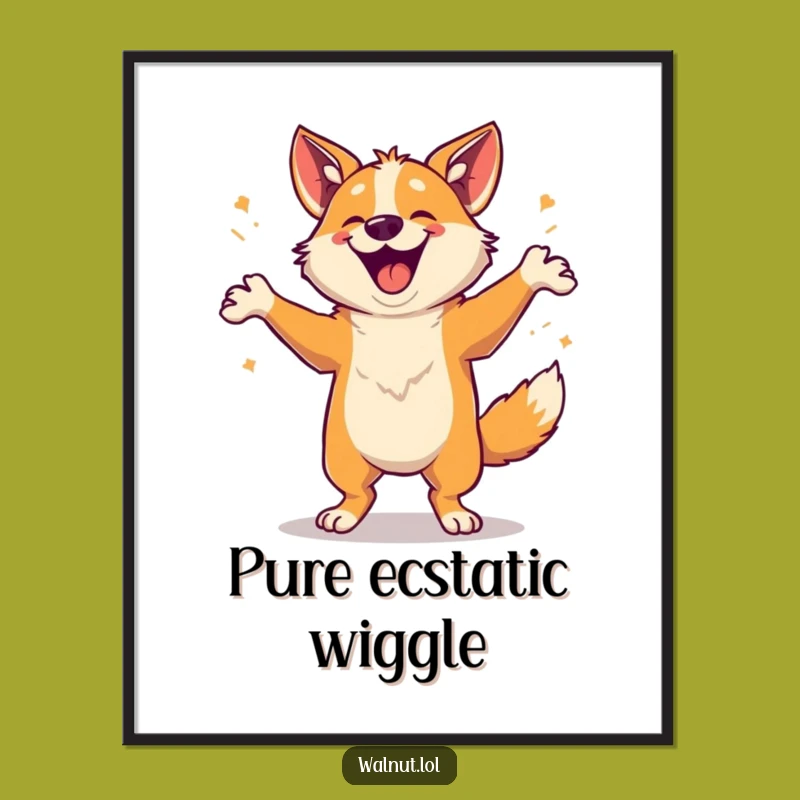 Vibrant Funny Happy Dancer Poster, Art of Pure Bliss, Great Funny Gift