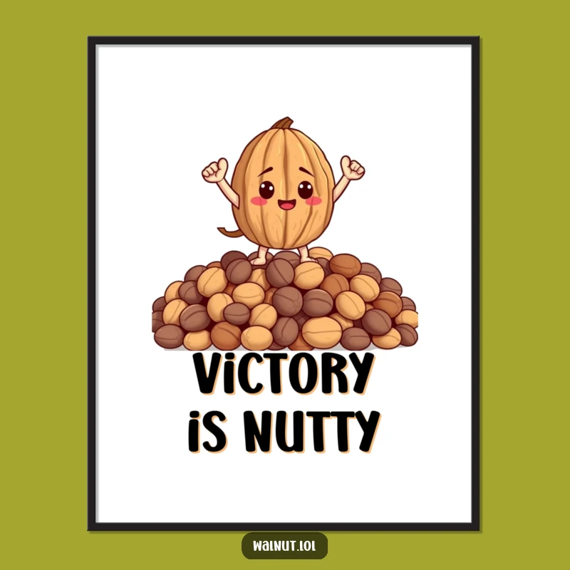 Funny Heroic Walnut Poster - Inspiring Nutty Character Wall Art Gift