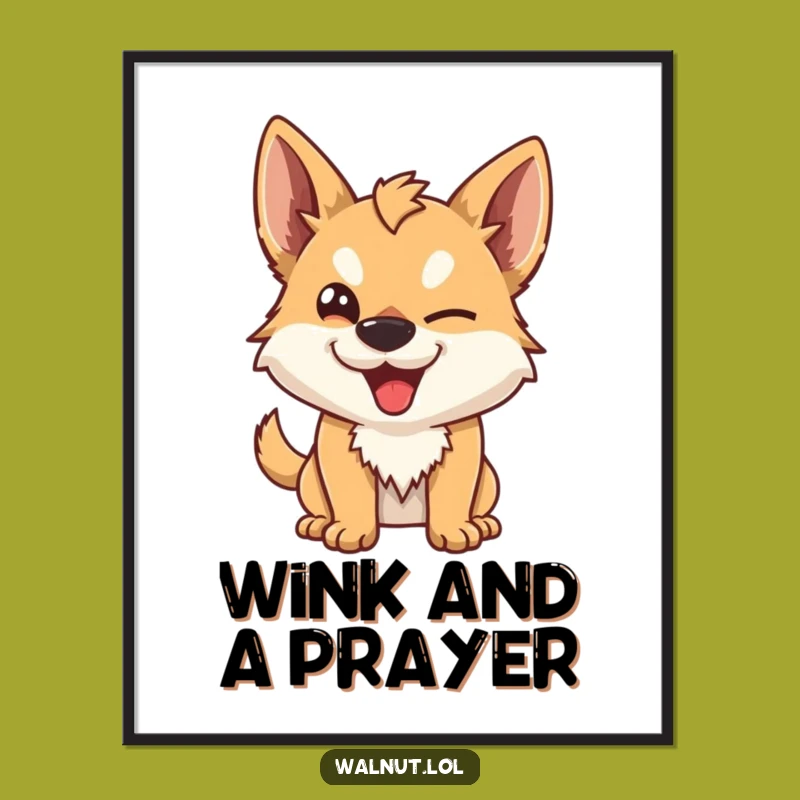 Funny Mischievous Dog Poster: Decorate with Playfulness using this Cheeky Character Art