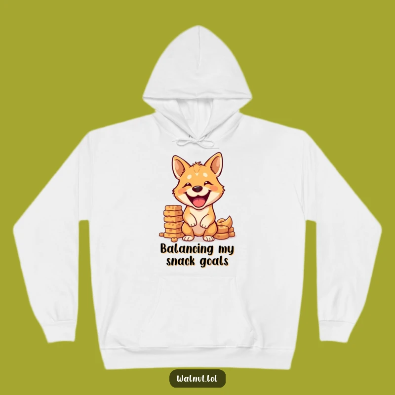 Cozy Funny Dog Balancing Treats Hoodie: Warm & Humorous Snack Wear