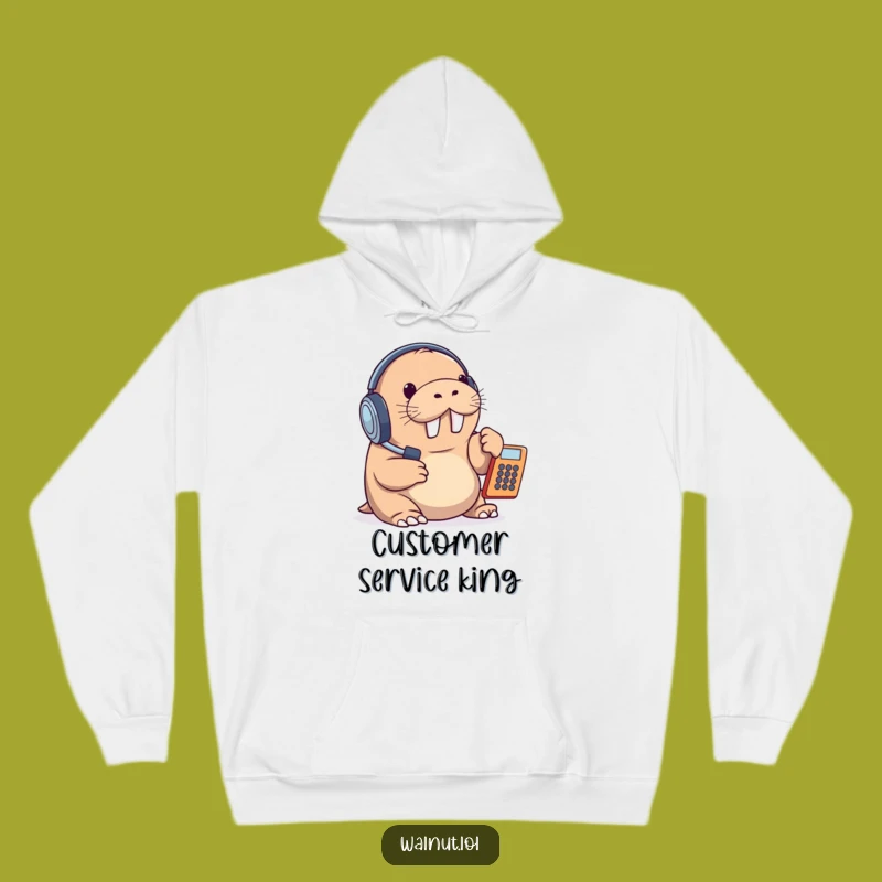 Funny Walrus Call Center Hoodie: Cozy Up with Hilarious Support Vibes