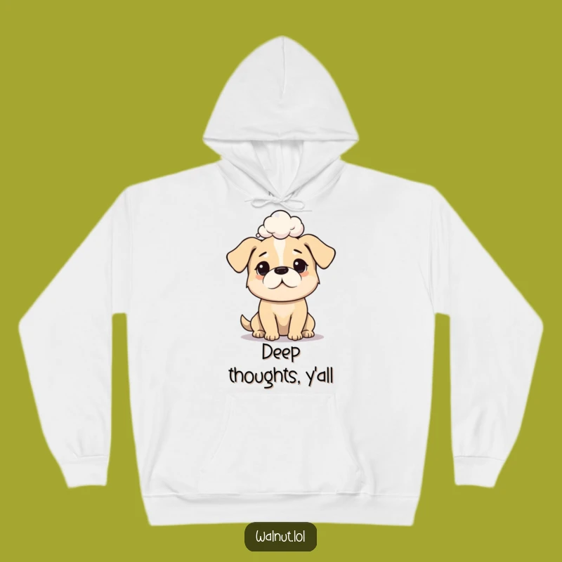 Cozy Funny Dog Deep Thought Hoodie: Warm & Hilarious Philosophical Pooch Apparel