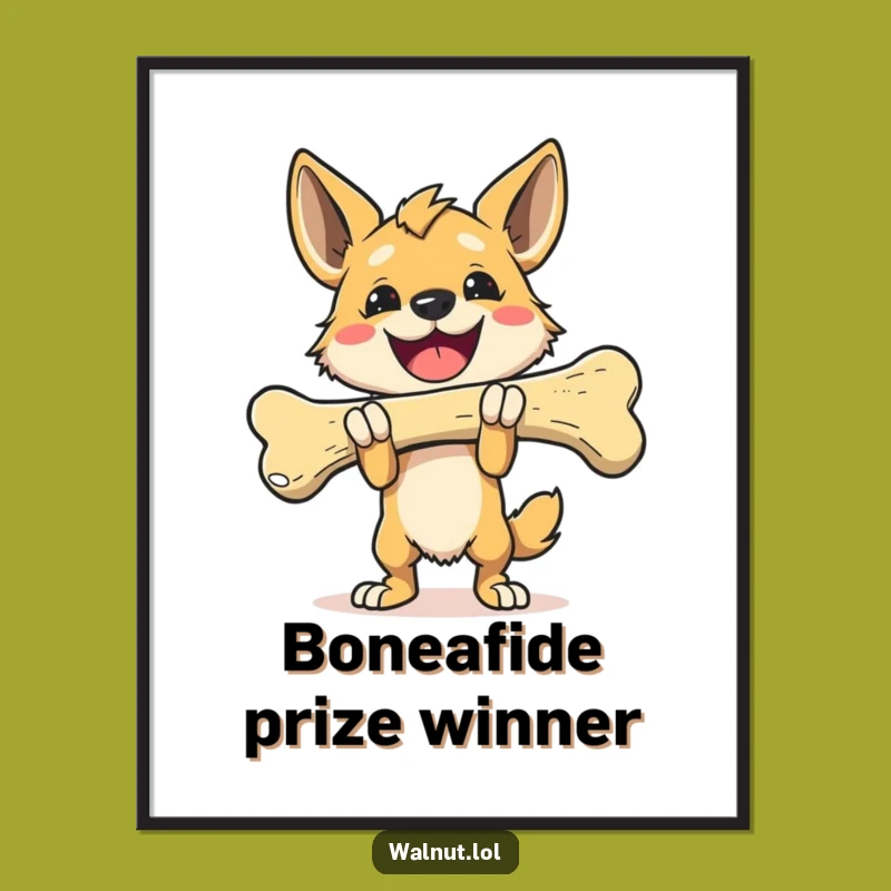 Free Printable Wall Art: Triumphant Bone Dog Downloadable Art for Home