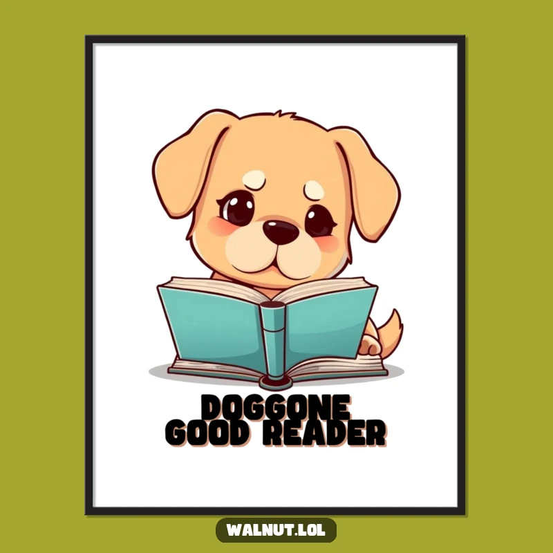 Free Printable Dog Study Art: Funny Decor for Bookish Pups