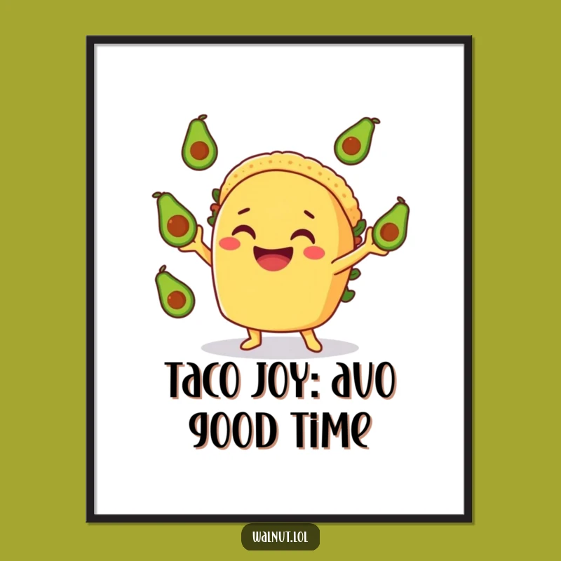 Free Printable Wall Art: Glee-ful Taco Juggler for Whimsical and Funny Home Decor