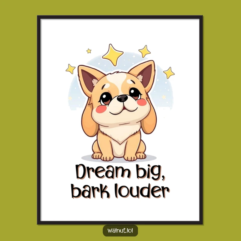 Free Printable Wall Art: Wise Dog Star Gazing, Cosmic Humor Download