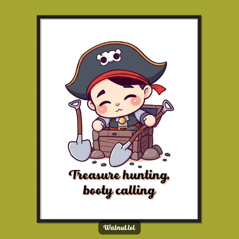 Funny Free Printable Pirate Treasure Dig Wall Art - DIY Downloadable Decor