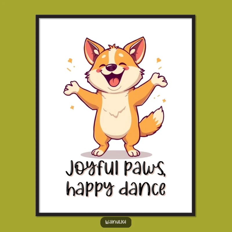 Free Printable Wall Art: Happy Dance Dog Downloadable Art for Home
