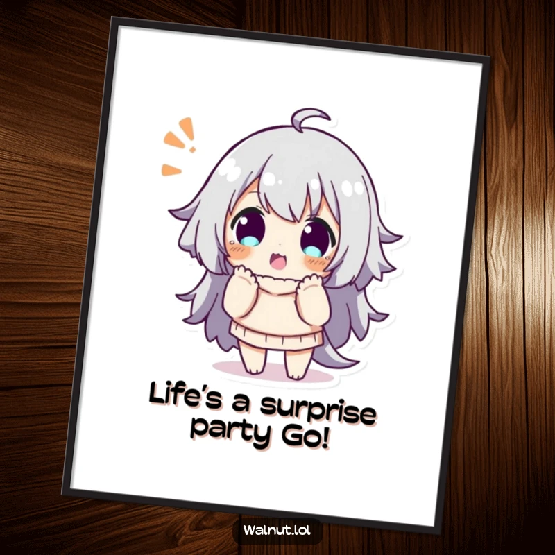 Funny Free Printable Wall Art: A character strikes a funny, surprised pose, creating a whimsical and humorous downloadable art piece for any space.