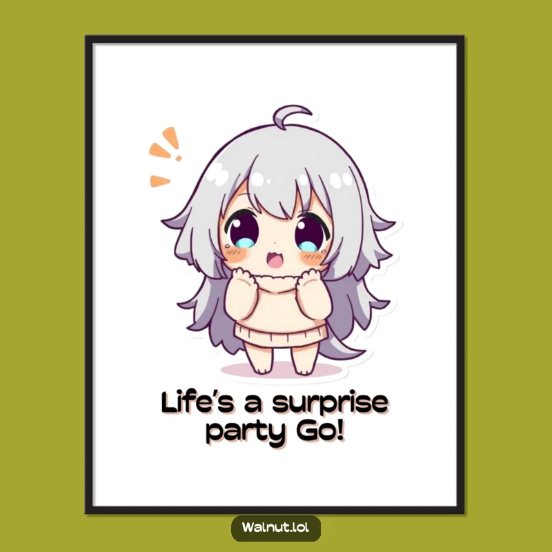 Free Printable Wall Art: Playful Surprised Character - Funny Downloadable Decor Gift