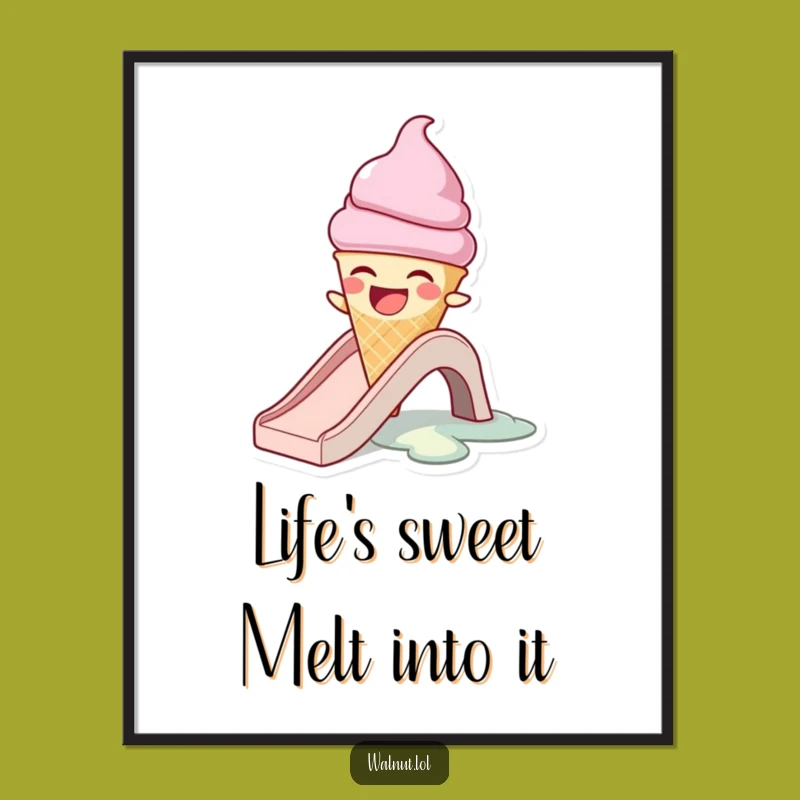 Funny Free Printable Wall Art: Melting Ice Cream Cone, Hilarious Downloadable Decor!