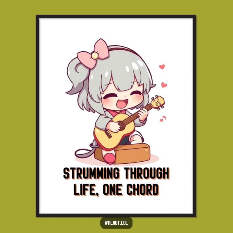 Funny Free Printable Wall Art: Guitarist Character Music Lover Home Decor Downloadable