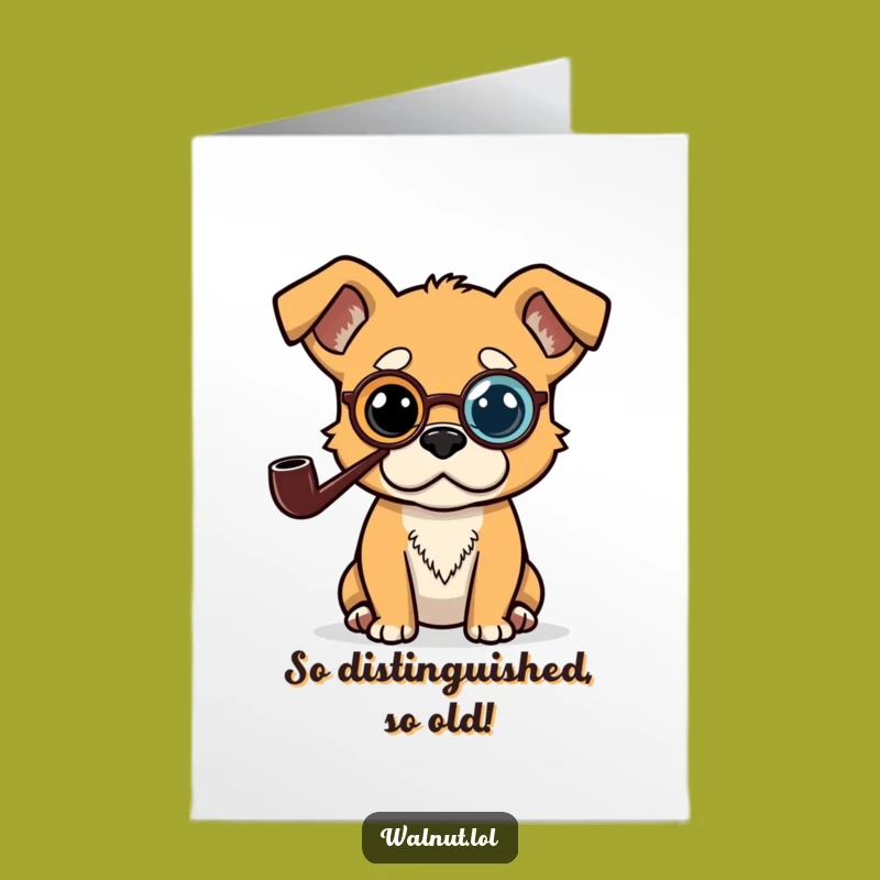 Free Printable Birthday Card: Dapper Dog Pondering Funny Gift Download