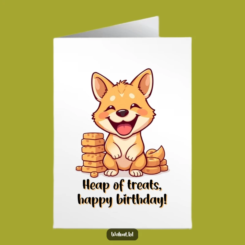 Free Printable Birthday Card: Dog Balancing Treats, Grinning Joy
