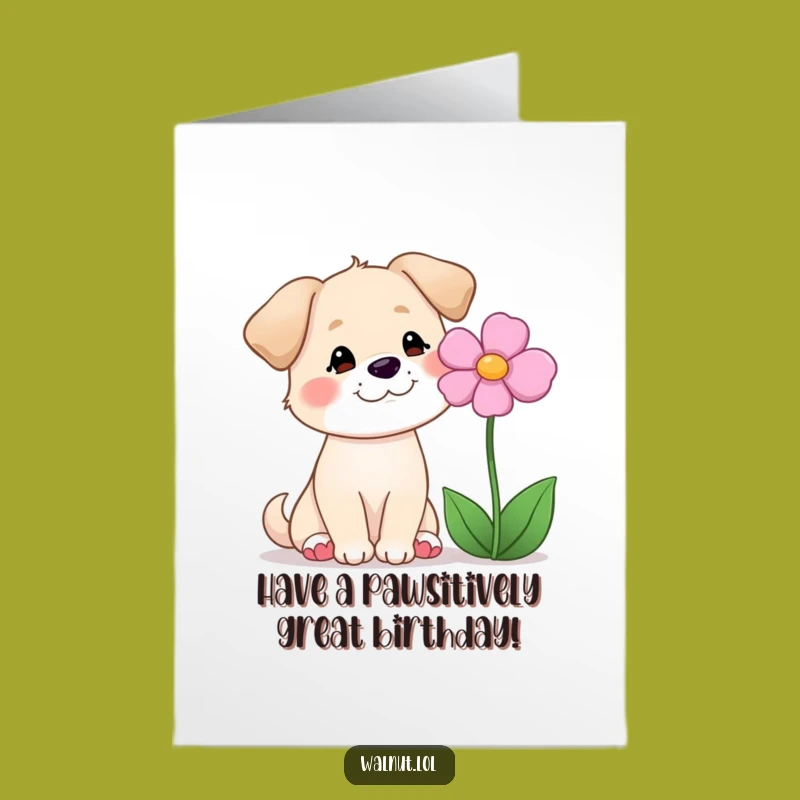 Free Printable Birthday Card: Funny Dog's Serene Smile for a Lovely Day!